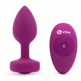 B-Vibe Jewel Plug S/M Pink Ruby - zdalnie sterowany model silikonowy