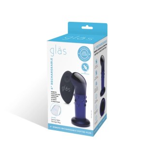 Glas Vibrating Dotted Plug szklany, zdalnie sterowany, 10 cm