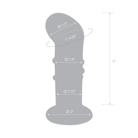 Glas Vibrating Dotted Plug szklany, zdalnie sterowany, 10 cm