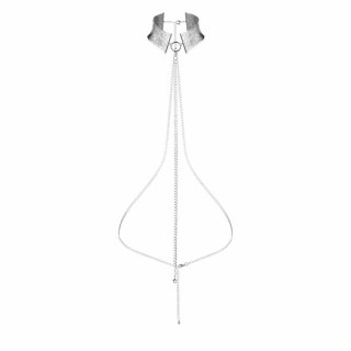 Bijoux Indiscrets Desir Metallique Collar Silver - stylowa obroża metaliczna srebrna