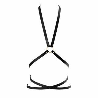 Bijoux Indiscrets Maze Body Harness Black - wielopozycyjna uprząż z eko-skory