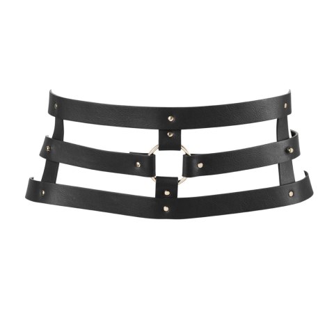 Bijoux Indiscrets Maze Wide Belt Black - Szeroki pas z wegańskiej skory, czarny