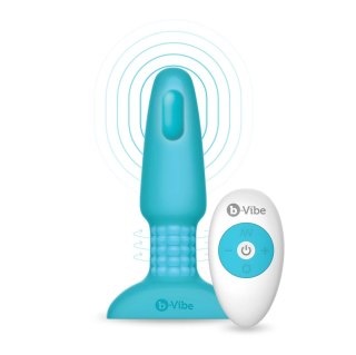 B-Vibe Rimming Plug 2 Teal - zdalnie sterowany system rotacyjny, silikon
