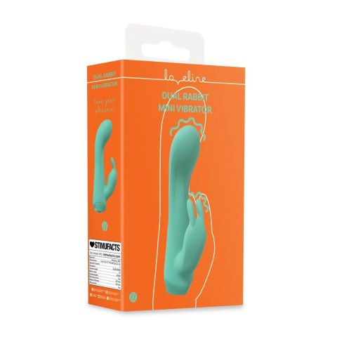 Mini Dual Rabbit Vibrator Green - kompaktowy masażer dwusilnikowy
