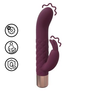 Mini Rabbit Vibrator Burgundy - kompaktowy masażer silikonowy, wodoodporny