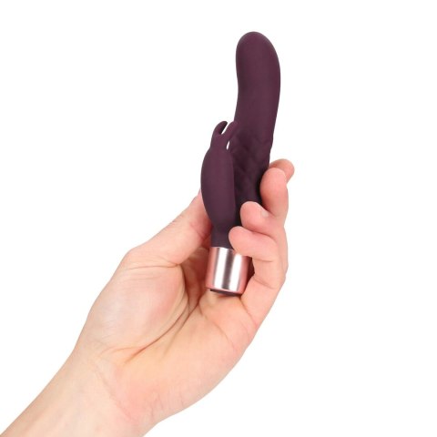 Mini Rabbit Vibrator Burgundy - kompaktowy masażer silikonowy, wodoodporny