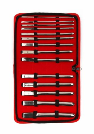 Mr. Steel Single-End Dilator Zestaw 14 szt. stal nierdzewna precyzyjne rozmiary