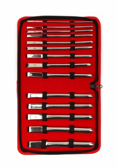 Mr. Steel Single-End Dilator Zestaw 14 szt. stal nierdzewna precyzyjne rozmiary