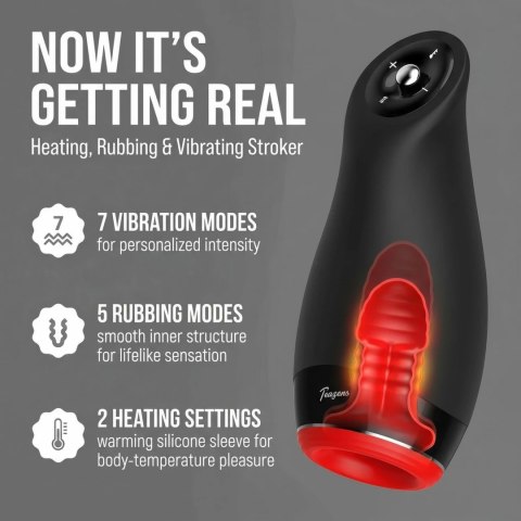 Teazers Heating Oral Black - Automatyczna Maszyna Intymna z Podgrzewaniem