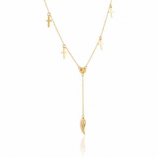 Naszyjnik stal chirurgiczna pozłacana 14k gold NST1382