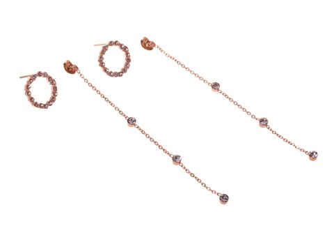 Kolczyki wiszące Xuping - rose gold