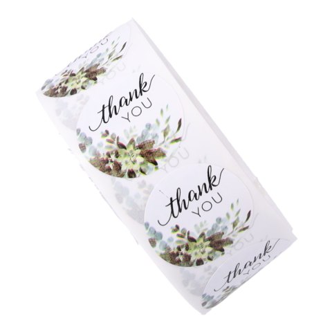 Ozdobne naklejki Thank You - wzór 6, 500 sztuk