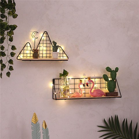 Półka ścienna metalowa styl LOFT 45 x13,5 cm- czarna