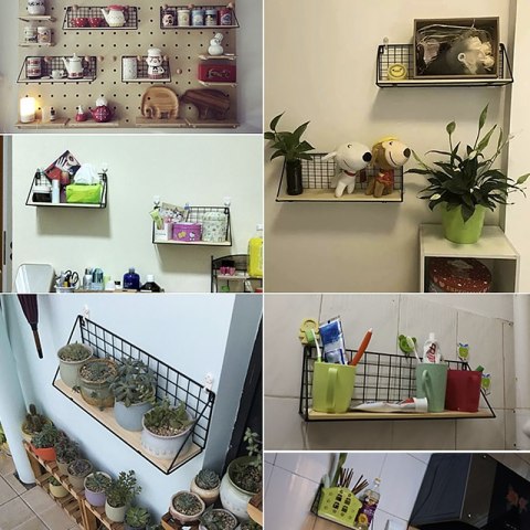 Półka ścienna metalowa styl LOFT 45 x13,5 cm- czarna