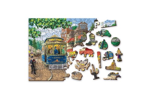 Drewniane Puzzle z figurkami - Wiktoriańska ulica rozm. XL, 1010 elementów