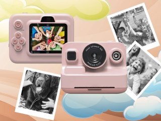 Aparat Fotograficzny Natychmastowy Z Drukarką Wideo Gry 3 Rolki Różowy