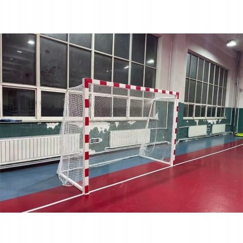 Bramka Piłkarska 300x200Cm Metalowa Profesjonalna Z Siatką - Biało Czerwona