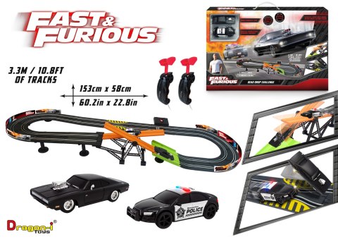 Szybcy i Wściekli tor wyścigowy z kontrolerami 3,3, m Dragon-i Toys