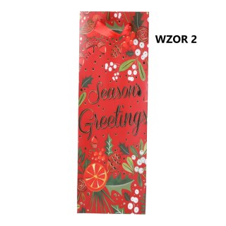 Torebka na prezent świąteczna 35x12x10 cm Mix wzorów