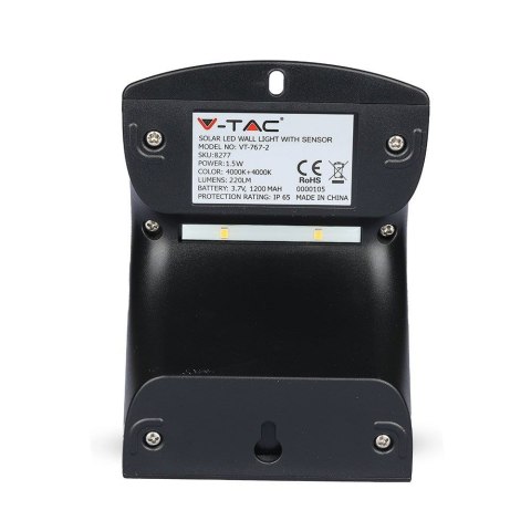 Trójkątna Lampa Solarna 1.5W, Czarna V-TAC