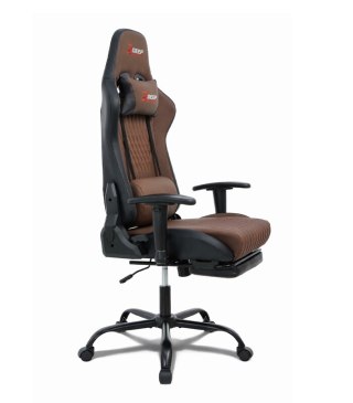 Ergonomiczny Obrotowy Fotel Gamingowy Brązowy Z Podnóżkiem Fotel Biurowy