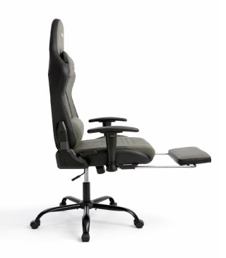 Ergonomiczny Obrotowy Fotel Gamingowy Szary Z Podnóżkiem Fotel Biurowy