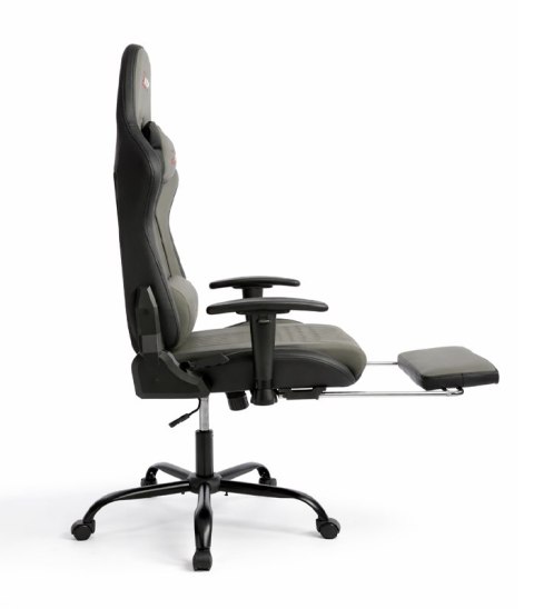 Ergonomiczny Obrotowy Fotel Gamingowy Szary Z Podnóżkiem Fotel Biurowy