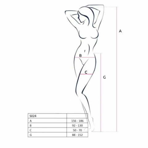 Passion S024 Białe legginsy modelujące z ażurowym wzorem One Size